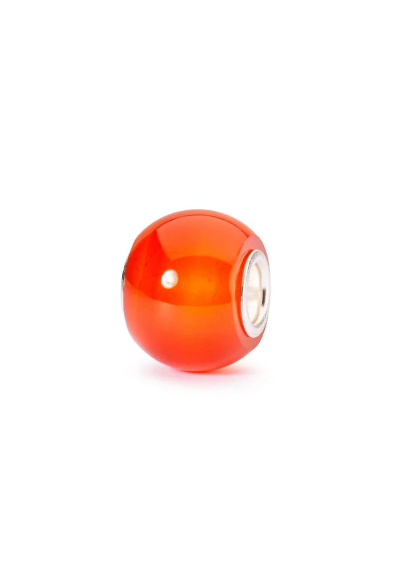 Talisman  Onix Rosu Rotund, cu Argint 925, Portocaliu
