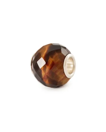 Talisman  Ochi de Tigru Galben Rotund Fatetat, cu Argint 925, Maro