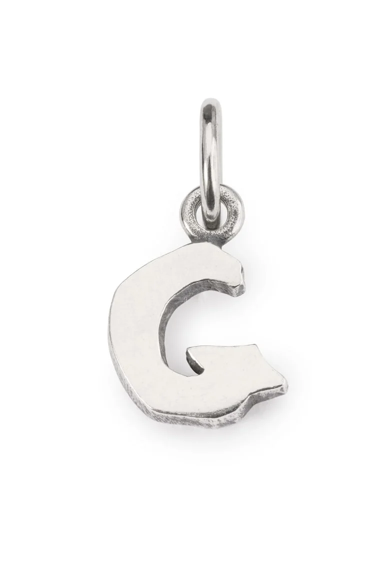 Talisman tip Pandantiv  Litera G, din Argint 925, Argintiu