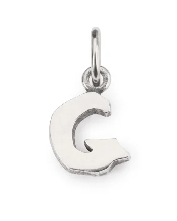 Talisman tip Pandantiv  Litera G, din Argint 925, Argintiu