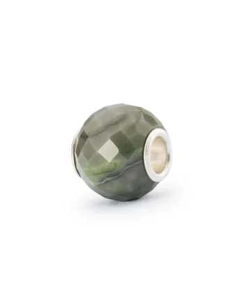 Talisman  Calcit Verde Rotund Fatetat, cu Argint 925, Verde