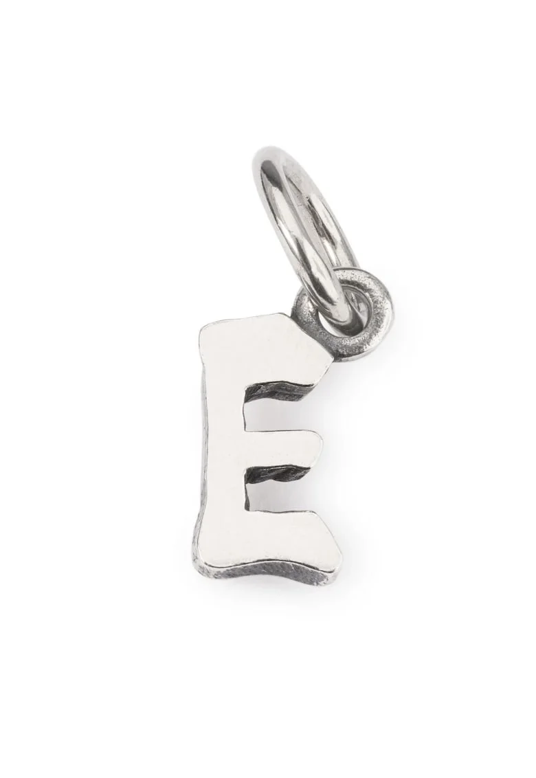 Talisman tip Pandantiv  Litera E, din Argint 925, Argintiu