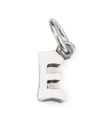 Talisman tip Pandantiv  Litera E, din Argint 925, Argintiu