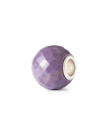 Talisman  Jad Mov Rotund Fatetat, cu Argint 925, Mov