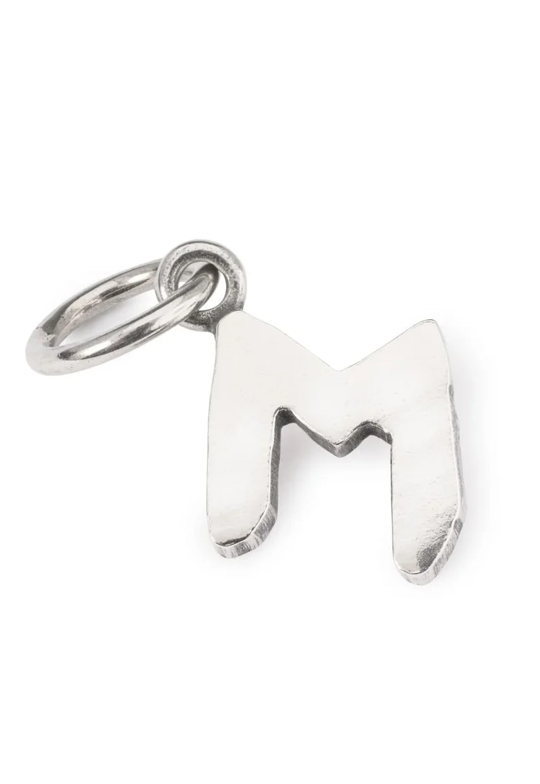 Talisman tip Pandantiv  Litera M, din Argint 925, Argintiu