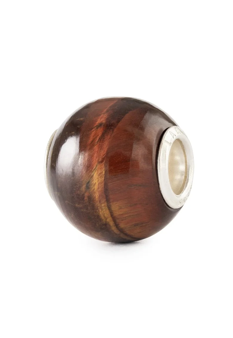 Talisman  Ochi de Tigru Rosu Rotund, cu Argint 925, Maro