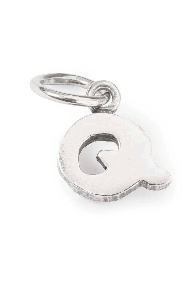 Talisman tip Pandantiv  Litera Q, din Argint 925, Argintiu