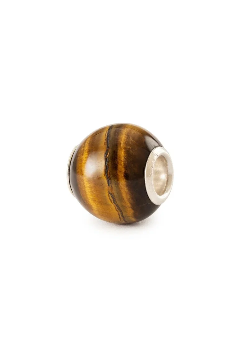 Talisman  Ochi de Tigru Galben Rotund, cu Argint 925, Maro