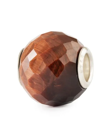 Talisman  Ochi de Tigru Rosu Rotund Fatetat, cu Argint 925, Maro