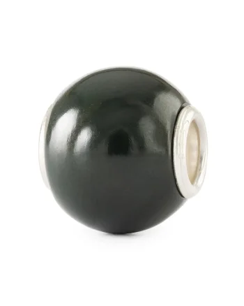 Talisman  Calcedonie Verde Rotund, cu Argint 925, Verde