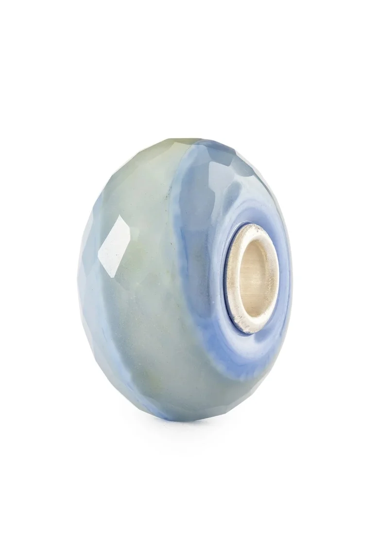 Talisman  Piatra Apei Laguna, lucrat manual din Sticla Artizanala de Murano si Argint 925, Albastru