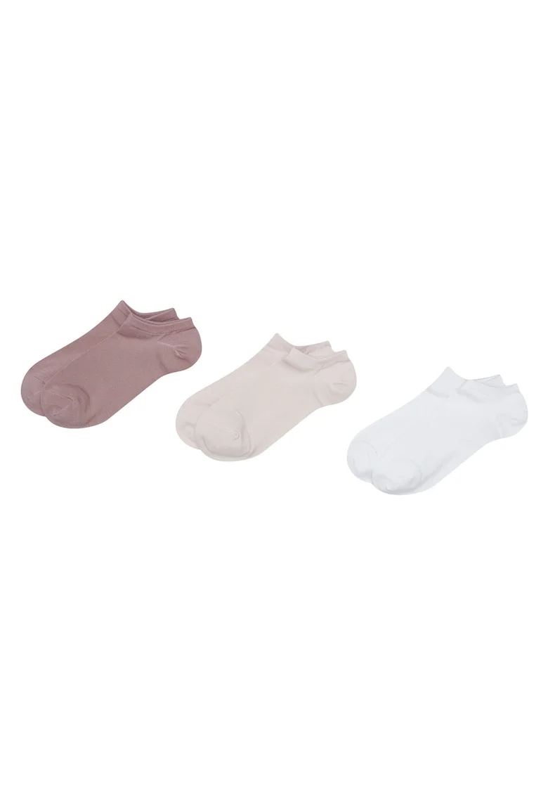Sosete dama Reya  set de 3 perechi bej, alb, albastru deschis, Alb