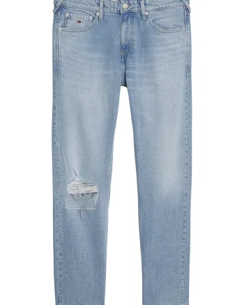 Blugi slim fit uni, Albastru deschis