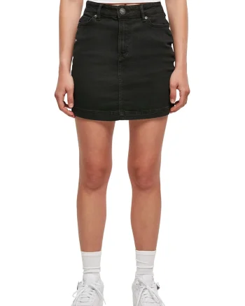 Fusta mini din denim, Negru
