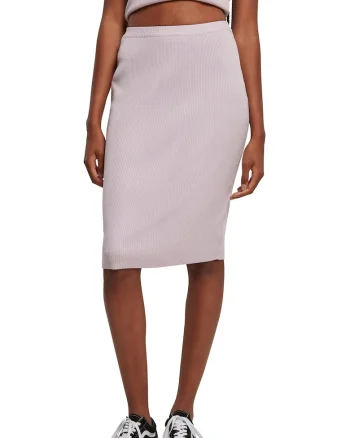 Fusta cambrata cu model uni, Lila