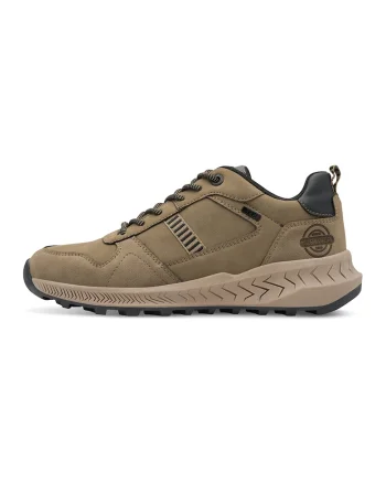 Pantofi sport de piele ecologica cu logo, Maro taupe