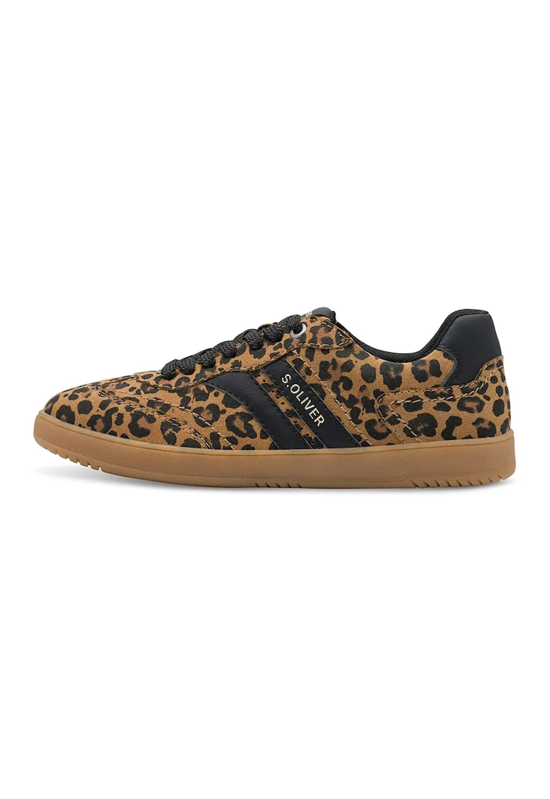 Pantofi sport cu garnituri contrastante, Negru/Caramel