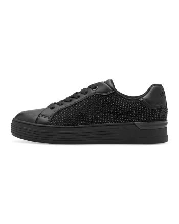 Pantofi sport de piele ecologica cu strasuri, Negru