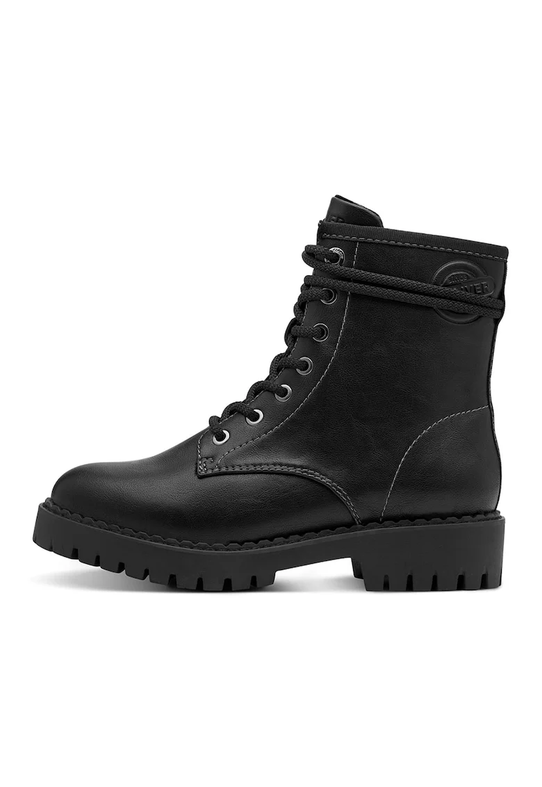 Ghete din piele ecologica cu logo discret, Negru stins