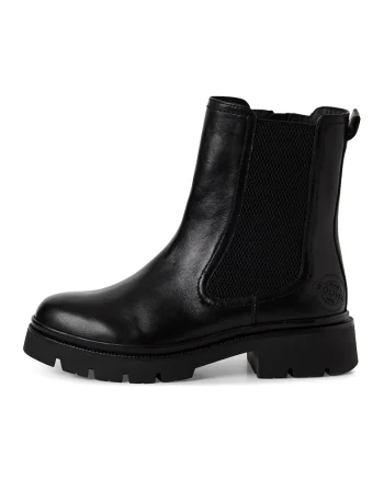 Ghete Chelsea de piele cu fermoar, Negru