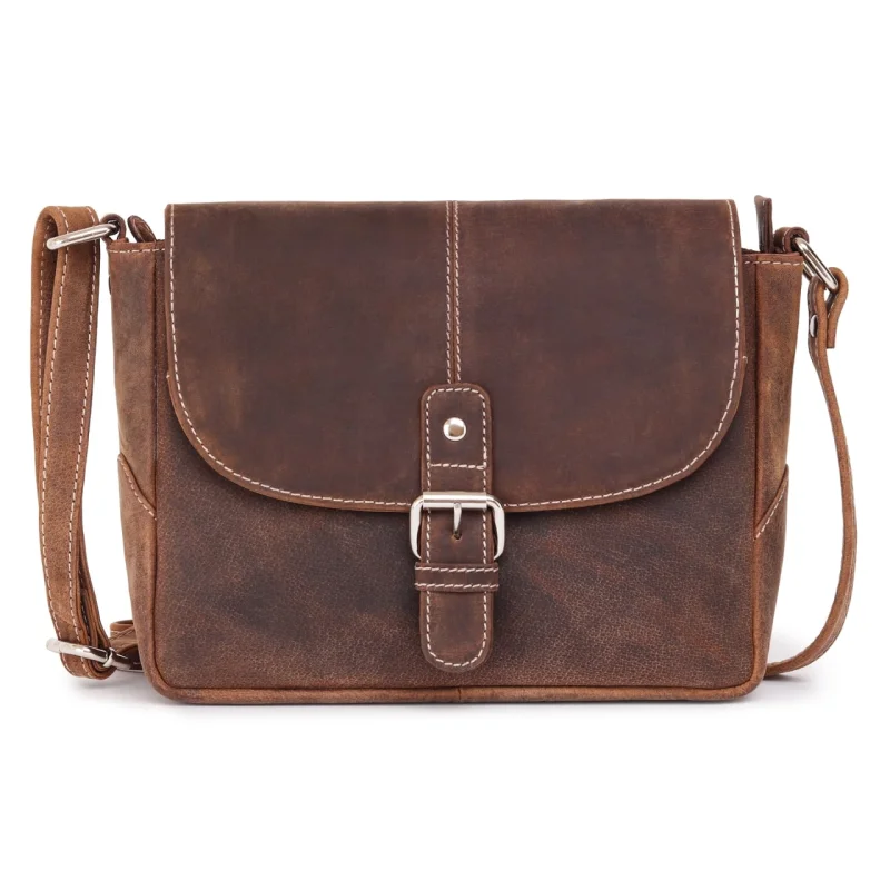 Geanta de umar unisex, Gabriele GT3868, piele naturala, Maro inchis
