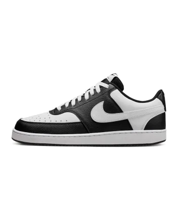 Pantofi sport Court Vision de piele ecologica, Alb/Negru