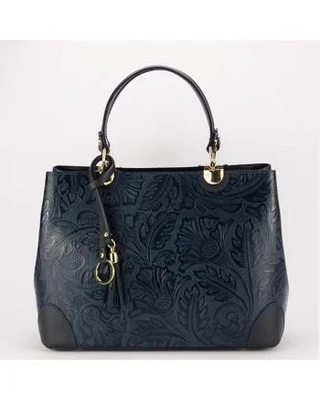 Geanta dama din piele naturala B-8952, Bleumarin, 24x31.5x12