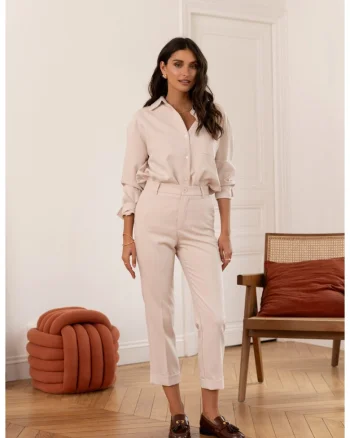 Pantaloni bej tip Cigarette,  C2031BG 16691, Bej