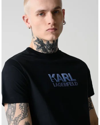 Tricou de bumabc cu imprimeu logo, Albastru ultramarin