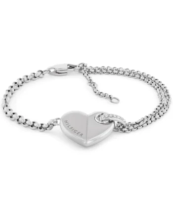 Bratara  cu inima si cubic zirconia 2780928, Argintiu