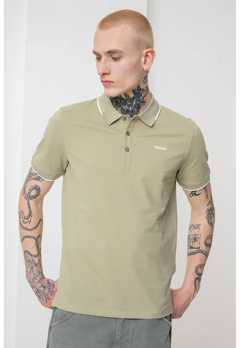 Tricou polo slim fit Dinoso, Verde sparanghel
