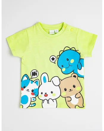 Tricou din bumbac cu imprimeu grafic, Albastru pastel/Verde pal/Alb optic