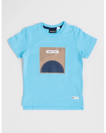 Tricou din bumbac cu imprimeu, Albastru deschis