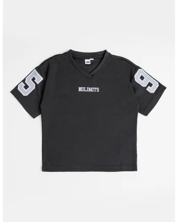 Tricou cu imprimeu text, Negru/Gri deschis/Alb murdar