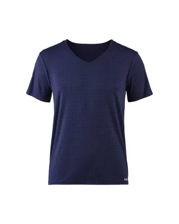 Tricou cu decolteu in V si model in carouri