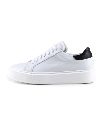 Pantofi sport din piele cu model uni, Negru/Alb murdar