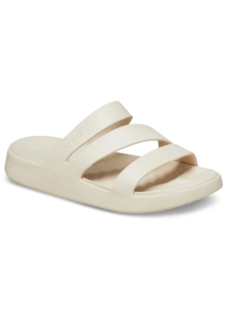 Papuci de plajă damă Crocs Getaway Strappy stucco 209587-160