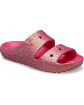 Saboti Femei Spuma Croslite, Classic Iridescent Glitter Sandal, Roz