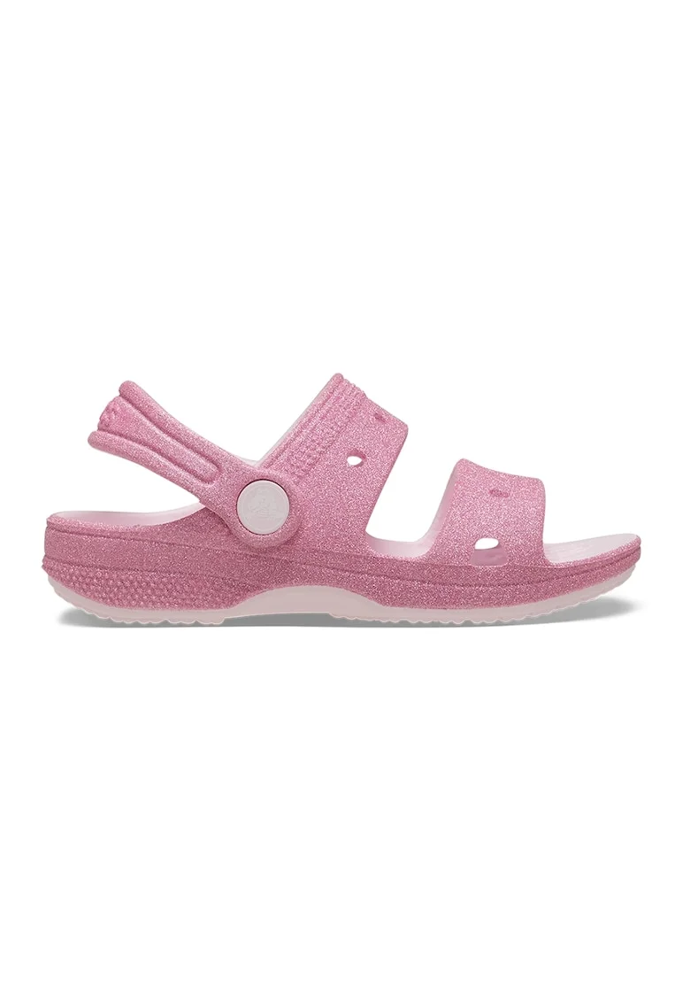Sandale slingback cu aspect stralucitor, Rosu stins