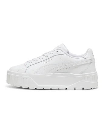 Pantofi sport Karmen II flatform de piele, Alb/Crem