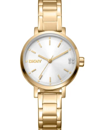 Ceas quartz cu logo pe cadran, Auriu