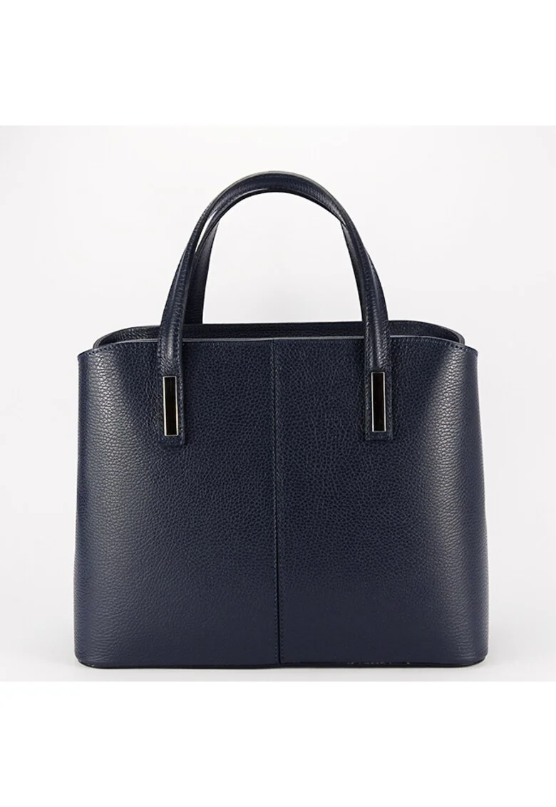 Geanta mare neagra din piele naturala 8922, Bleumarin