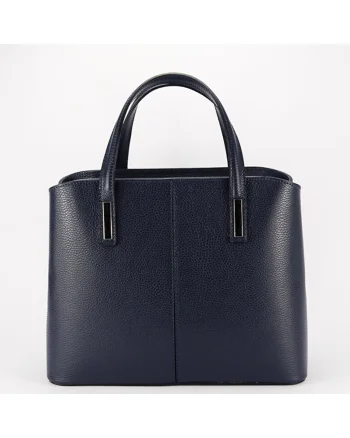Geanta mare neagra din piele naturala 8922, Bleumarin