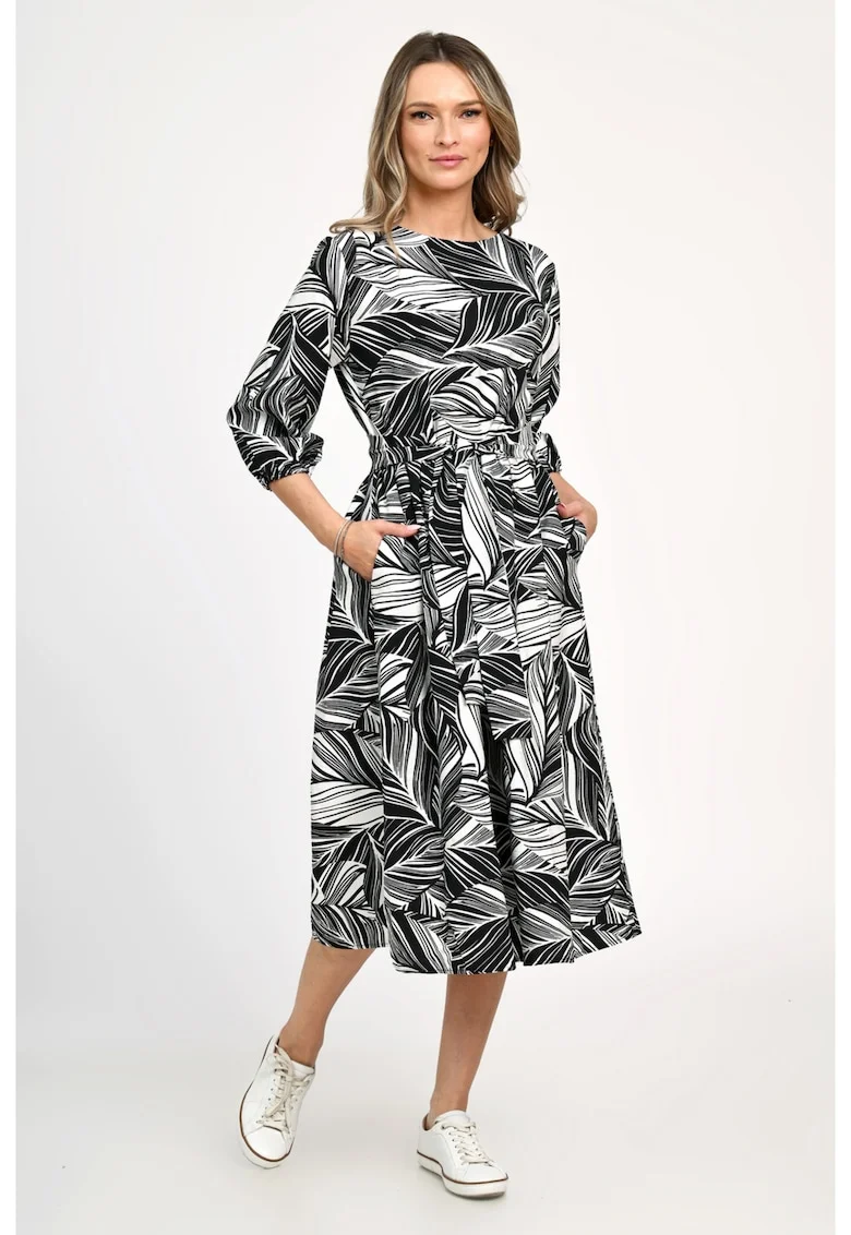 Rochie Dama,  Leafy Black V312