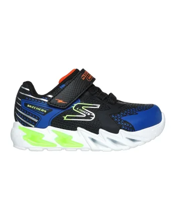 Pantofi sport cu inchidere velcro S Lights Flex-Glow Bolt, Negru/Albastru