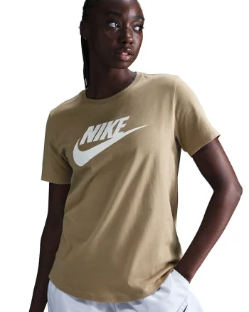 Tricou cu imprimeu logo Essentials, Alb/Bej