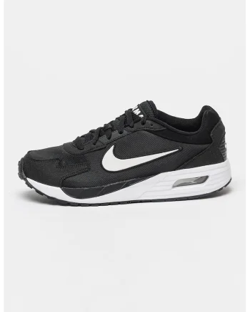 Pantofi sport cu insertii de plasa Air Max Solo, Negru stins/Alb optic