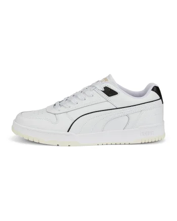 Pantofi sport de piele ecologica si piele RBD Game, Alb/Negru