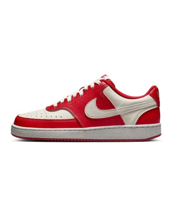 Pantofi sport Court Vision Low Next Nature din piele ecologica, Alb/Rosu inchis