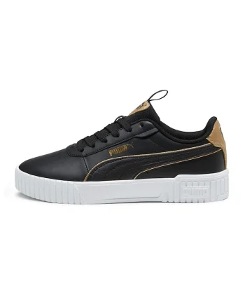 Pantofi sport de piele ecologica Carina 2.0, Alb/Auriu/Negru